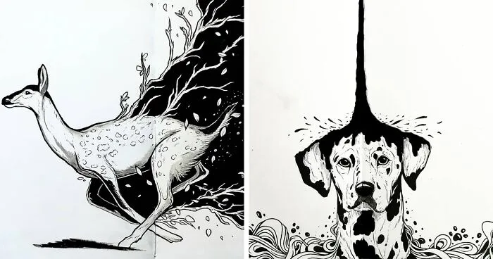 I Combine Animals, People, And The Night Sky To Create Magical Illustrations (26 Pics)