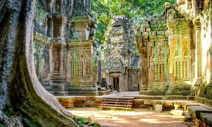 Inner Walls Of Ta Prohm Monastery. Cambodia, Khmer Empire, 12th-13th Century 