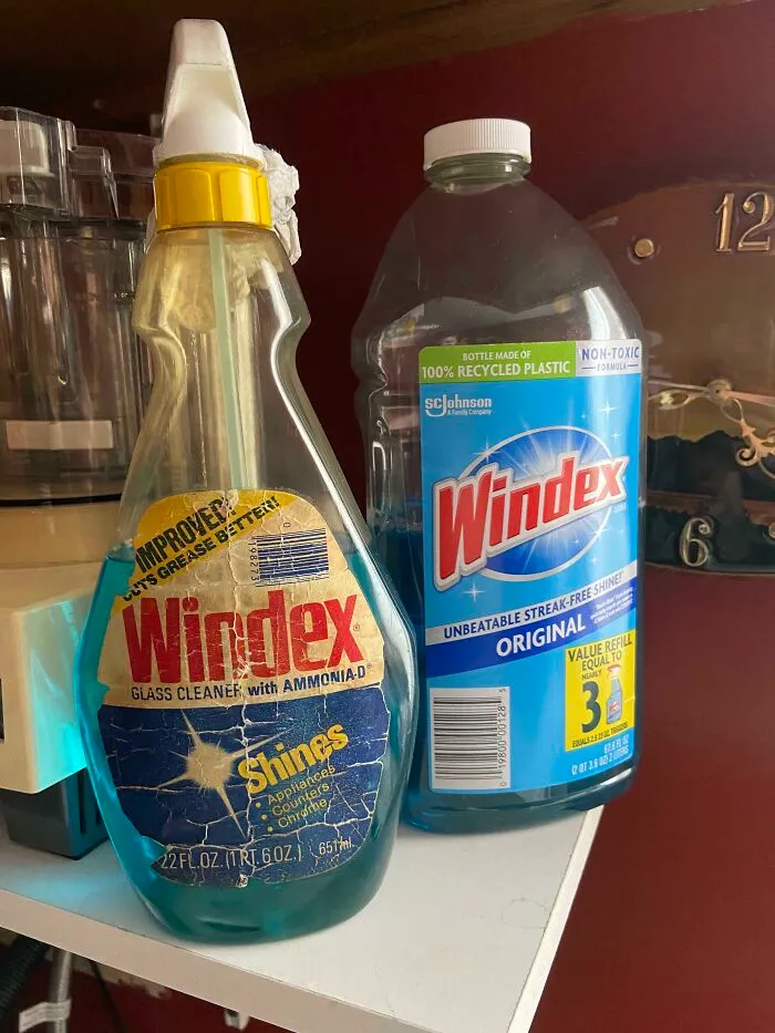 My Parents Got This Spray Bottle Of Windex In 1979 And Have Been Reusing It Ever Since