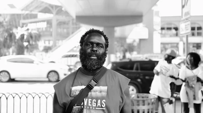 This Man Was Standing Outside Hard Rock Desperate To Find His Mom… Rambling. Only Stopped When I Took His Photo