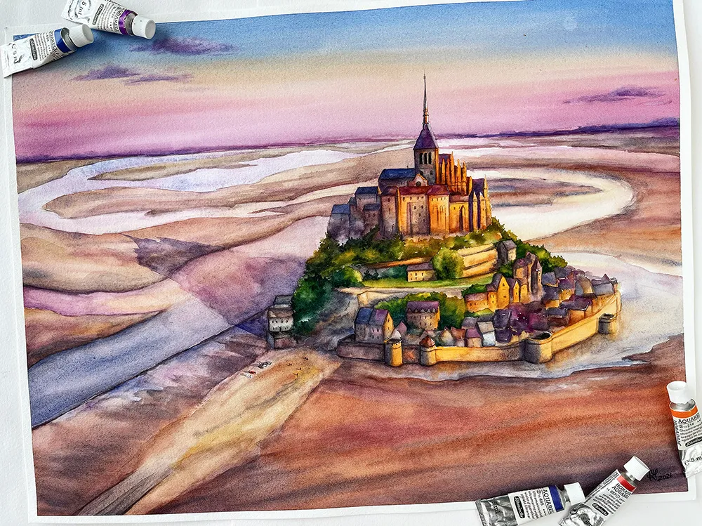 6/12: I Create Watercolor Landscapes With One Theme Within A Year