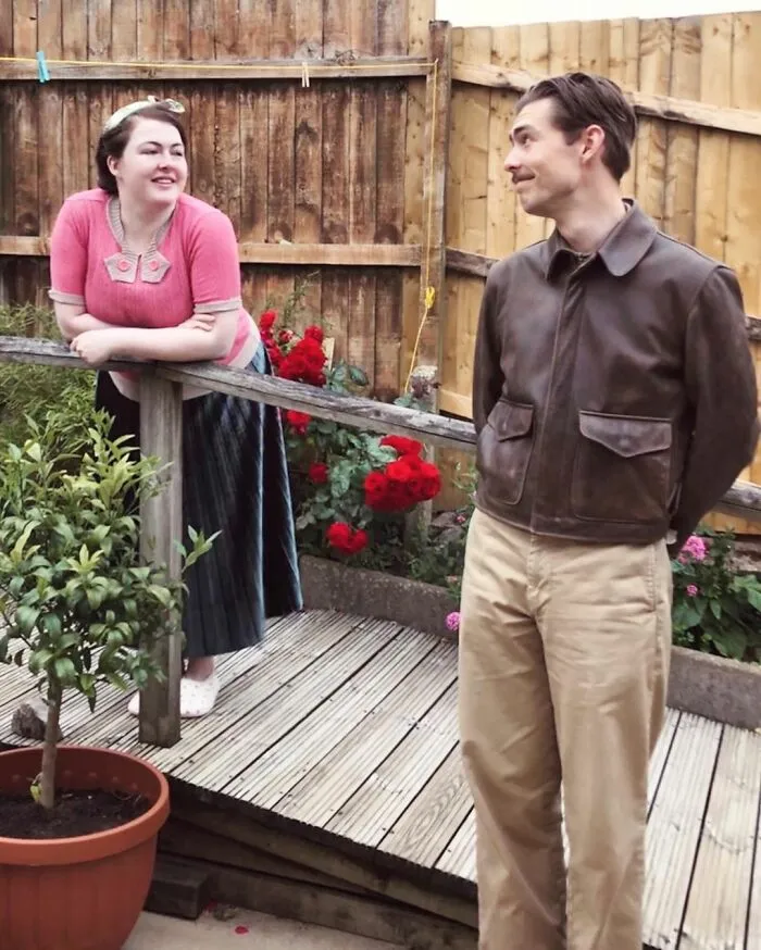 Engaged Young Couple Lives Like It's The 1930s With Vintage Clothes, Home, Tools, And A Car (30 Pics)