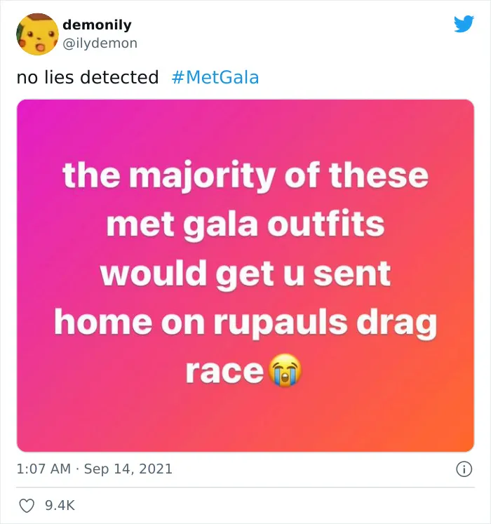 30 Hilarious Tweet Reactions To The 2021 Met Gala