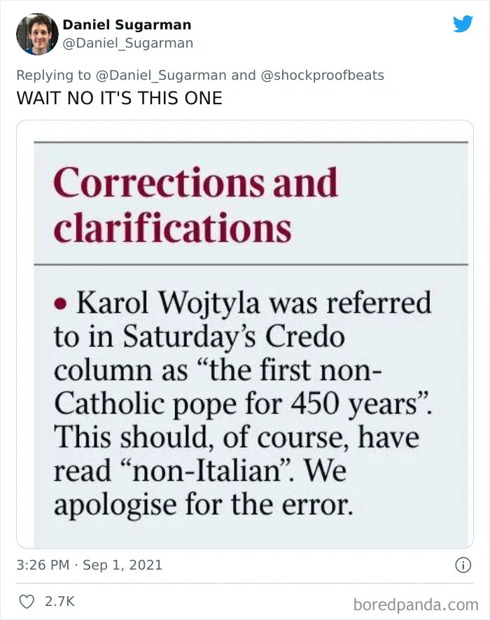 People On Twitter Are Sharing The Biggest Newspaper Fails That Resulted In Hilarious Corrections (30 Pics)