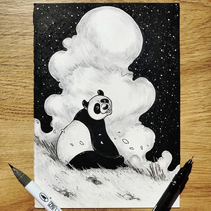 I Combine Animals, People, And The Night Sky To Create Magical Illustrations (26 Pics)