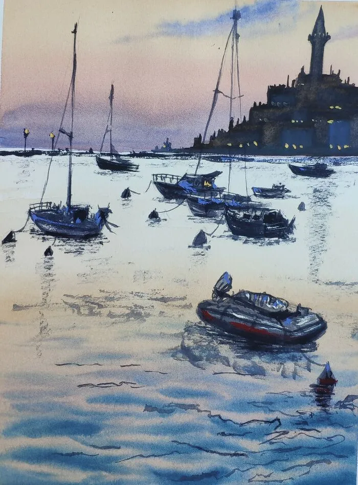 50 Shades Of Blue In Watercolor