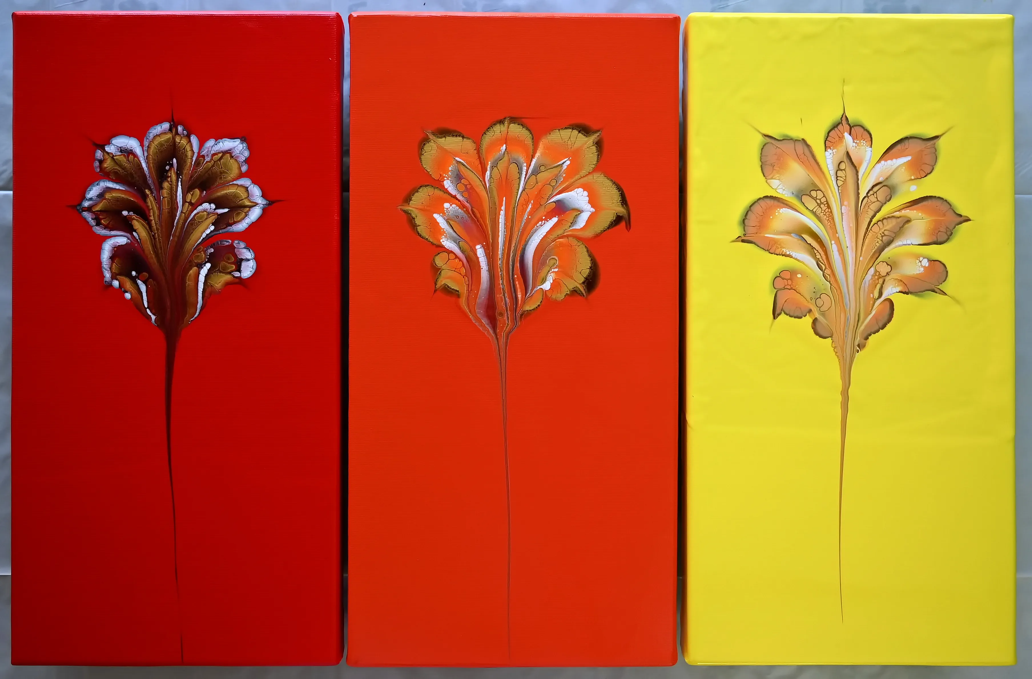 Solar Plexus Chakra ~ 3rd Painting Of Chakra Series ~ Pour Painting With Acrylics And Napkin