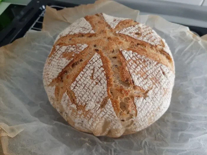 This Beautiful Sourdough Made With Homegrown Craft Beer Yeast. Fluffy As A Cloud.