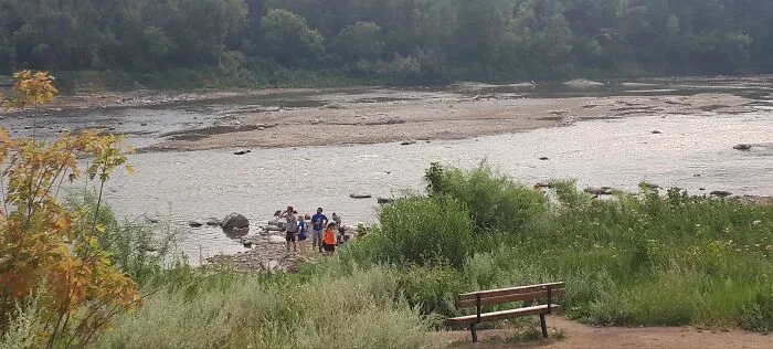 Assiniboine River During The Drought, With Smoke From The Fires In The North.