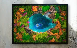 I Made A Lake Surrounded By Forest-Inspired Wall Art With Preserved Moss (3 Pics)