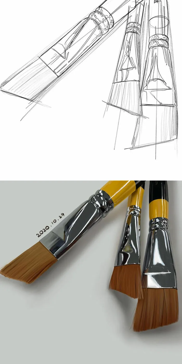These Are Not Photos: Artist Shows Initial Sketch And End Result Of His Digital Drawings (30 Pics)