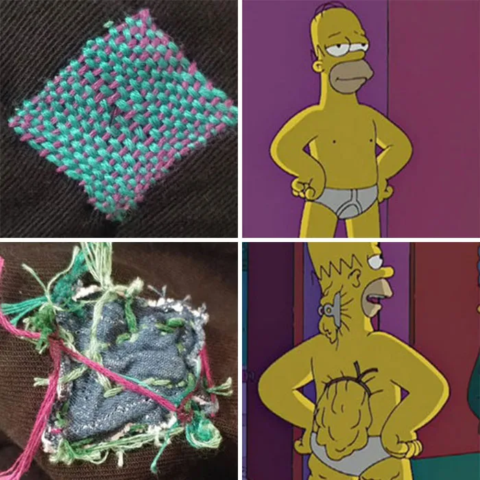 Getting The Hang Of Darning. Luckily My Work Pants Are Riddled With New Opportunities For Practice
