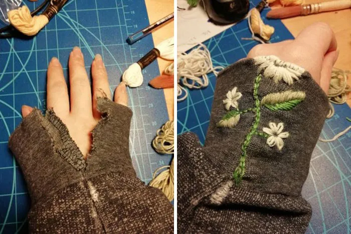First Visible Mending! Fixed My BF's Hoodie