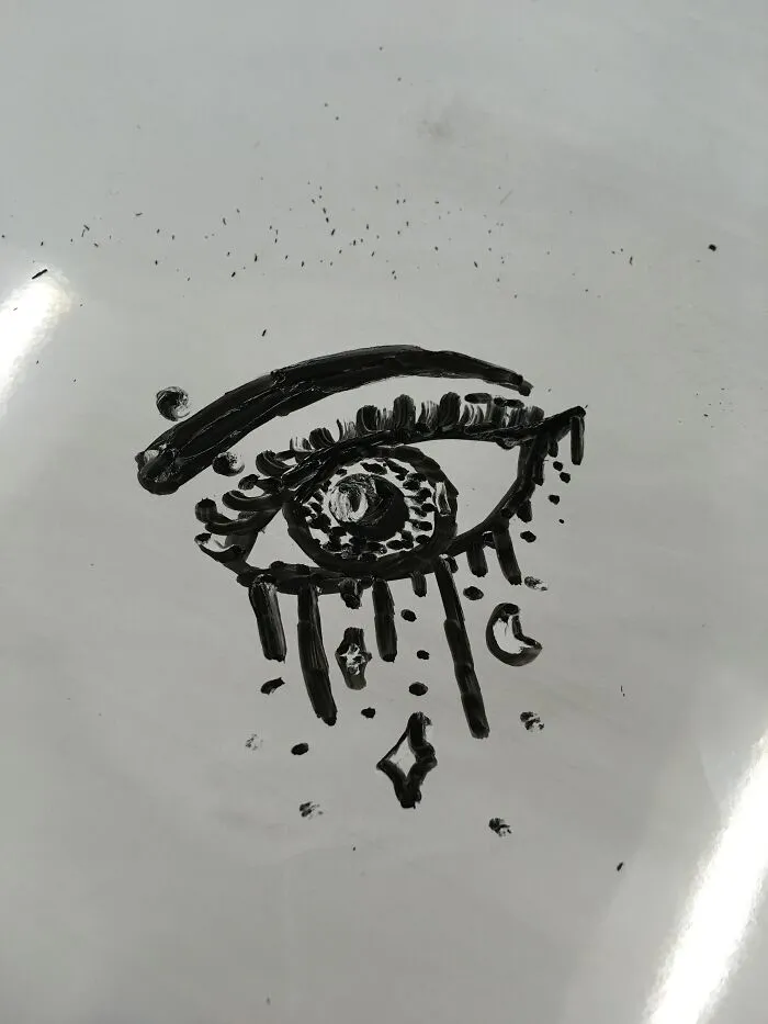 Drew On A Whiteboard At School