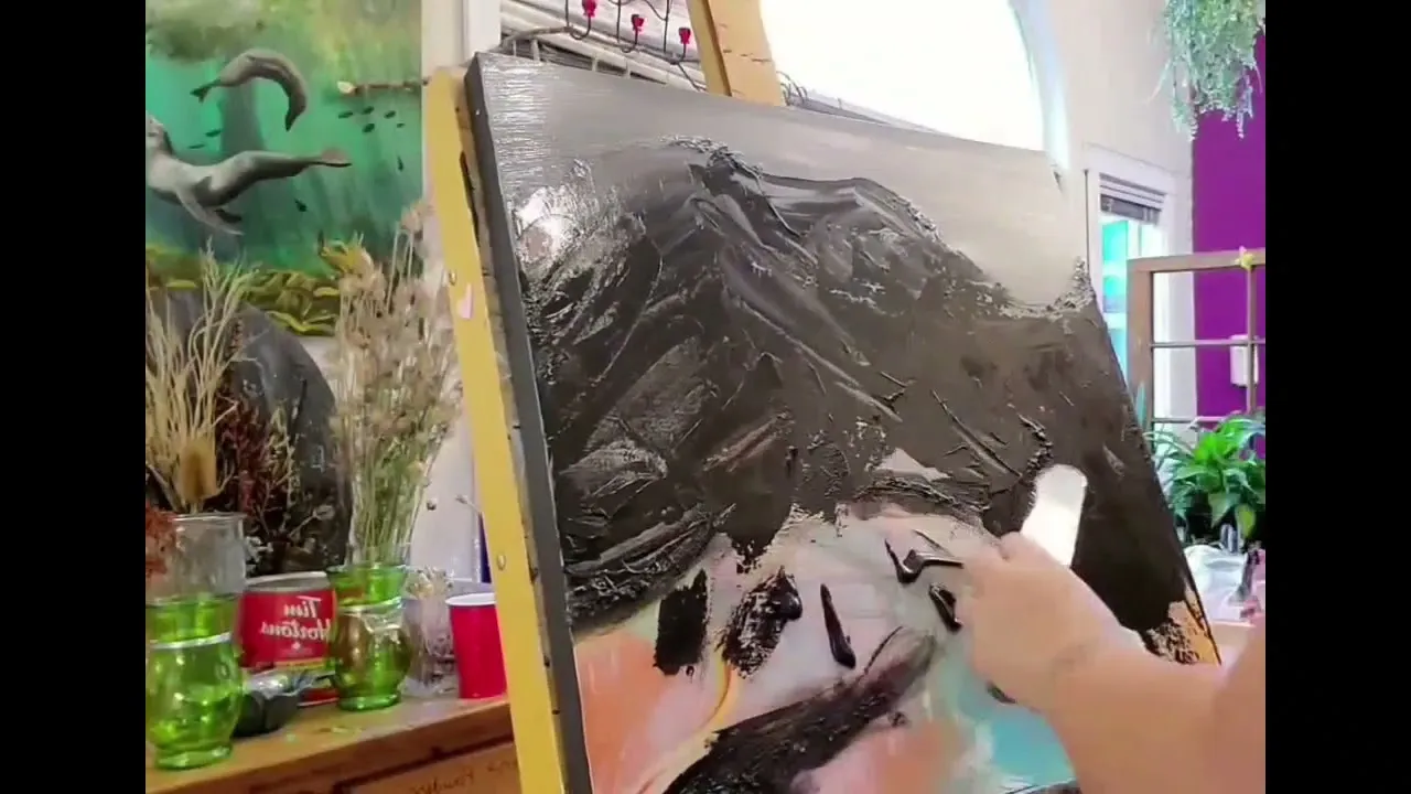 "Peaking" -A Rapid Palette Knife Painting