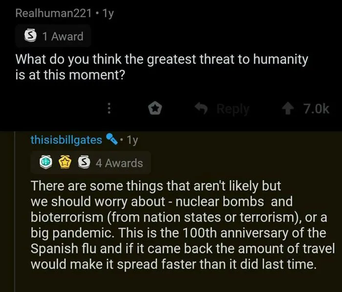 Bill Gates' Response In R/Iama Question