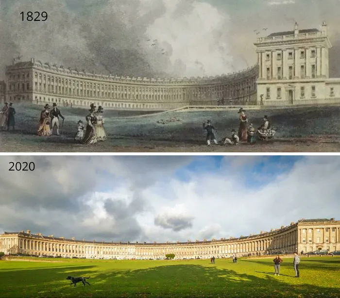 The Royal Crescent, Bath, UK. 1829-2020. Built 1774