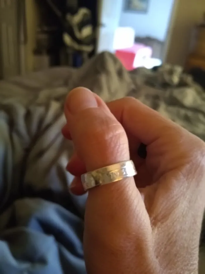 25th Anniversary Thumb Ring Made W/A 1995 Silver Quarter.