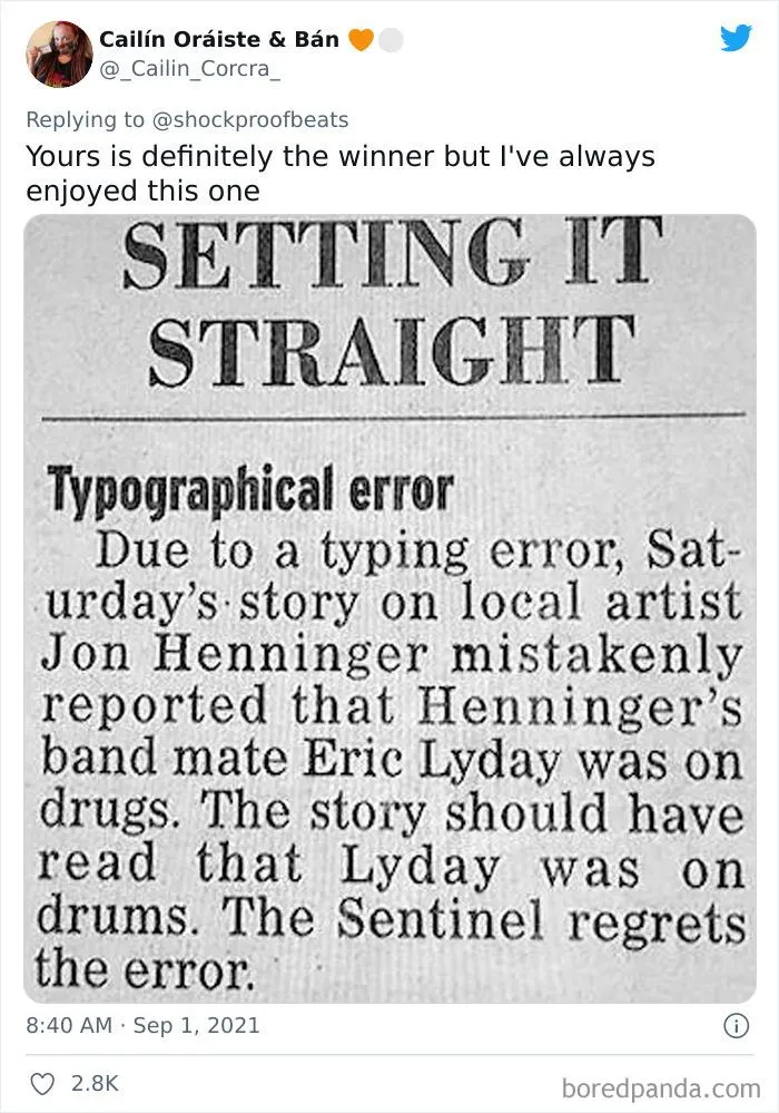 People On Twitter Are Sharing The Biggest Newspaper Fails That Resulted In Hilarious Corrections (30 Pics)