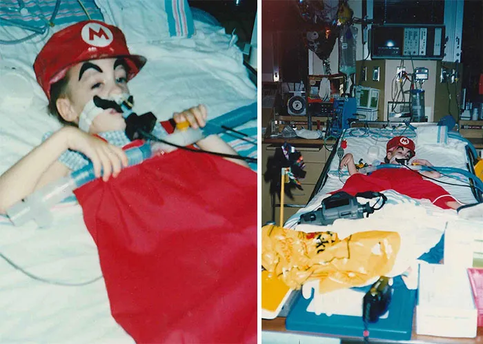 A los 4 años en Halloween en 1990. Afortunadamente tuve una vida extra