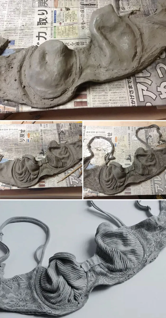 This Japanese Artist Uses Soft Clay To Carve Out Hyper-Realistic Clothing And Accessories (30 Pics)
