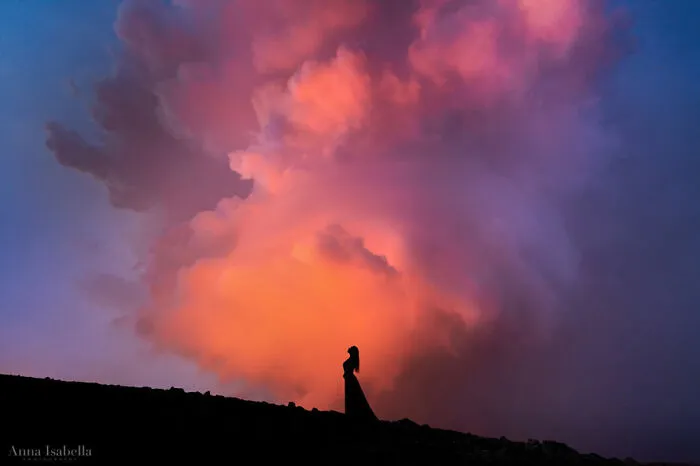 This Photographer Took 10 Mesmerizing Self-Portraits In Front Of The Erupting Fagradalsfjall Volcano