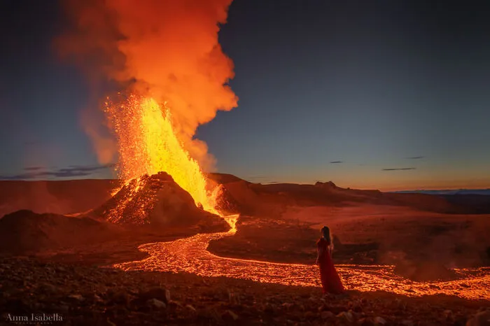 This Photographer Took 10 Mesmerizing Self-Portraits In Front Of The Erupting Fagradalsfjall Volcano