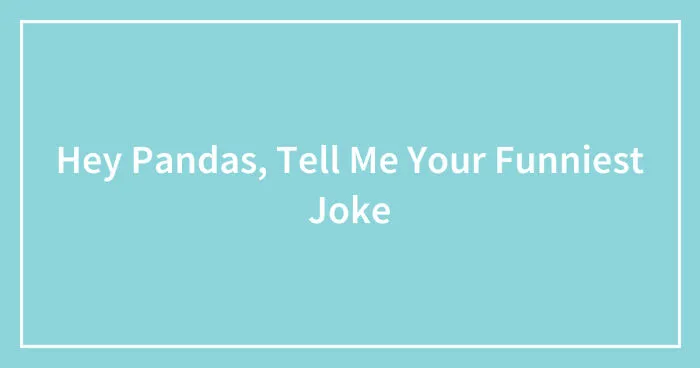 Hey Pandas, Tell Me Your Funniest Joke (Closed)