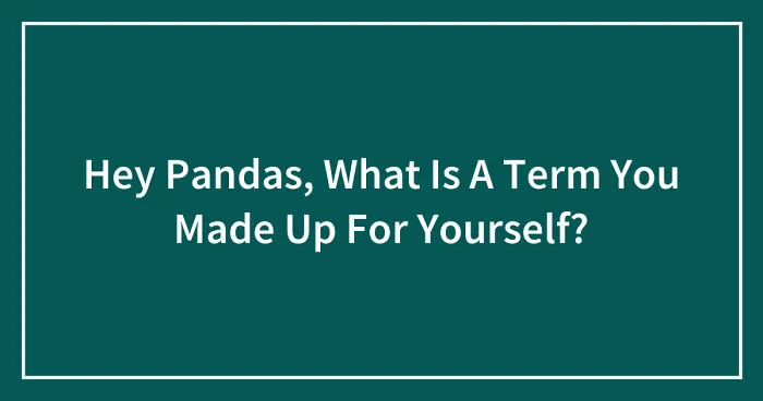 Hey Pandas, What Is A Term You Made Up For Yourself? (Closed)