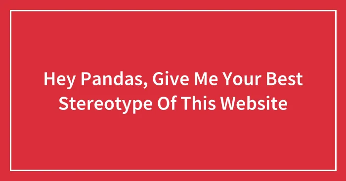 Hey Pandas, Give Me Your Best Stereotype Of This Website (Closed)