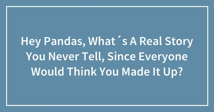 Hey Pandas, What´s A Real Story You Never Tell, Since Everyone Would Think You Made It Up? (Closed)