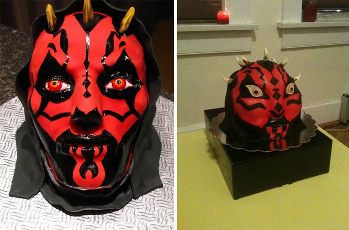 Mi tarta de cumpleaños de Darth Maul se comió demasiada tarta