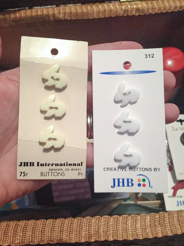 I Inherited My Grandma's Sewing Supplies And As I Was Putting Them Away Realized I Bought The Exact Same Buttons That She Did Over 35 Years Ago For Me
