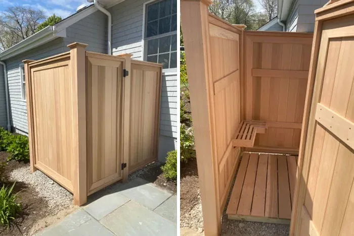 I Don't Do Many Out Door Showers As A Cabinet Maker, But When One Of Your Good Customers Says Cost Is No Issue, I Try My Best