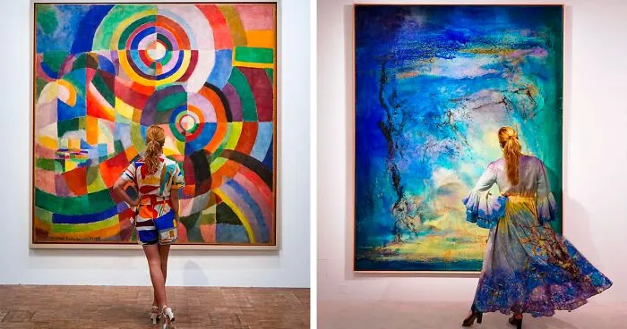 30 Times When This Woman Perfectly Matched Her Outfits To Various Artworks In Museums And Art Galleries
