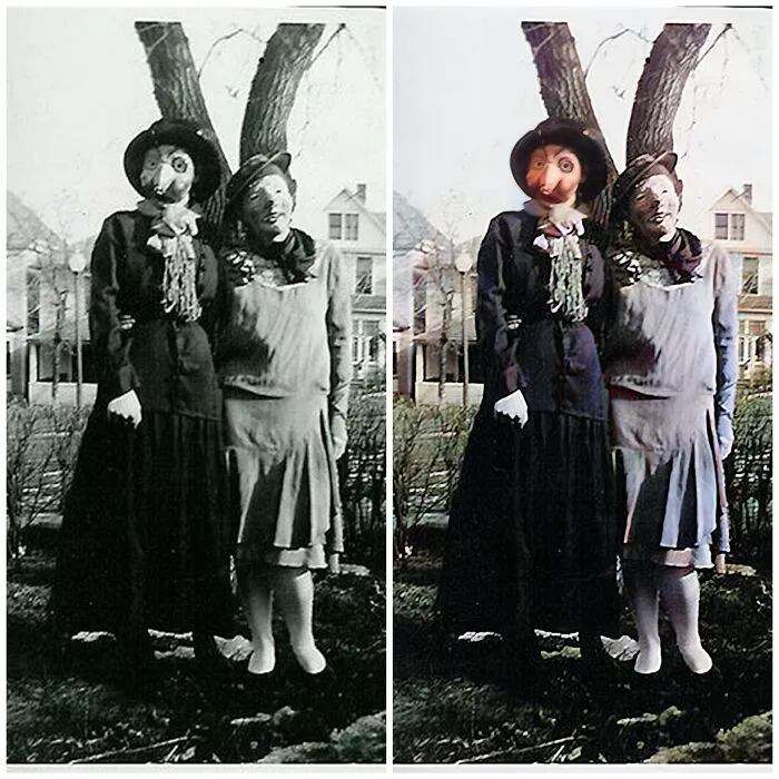 Two Women Dressed Up For Halloween