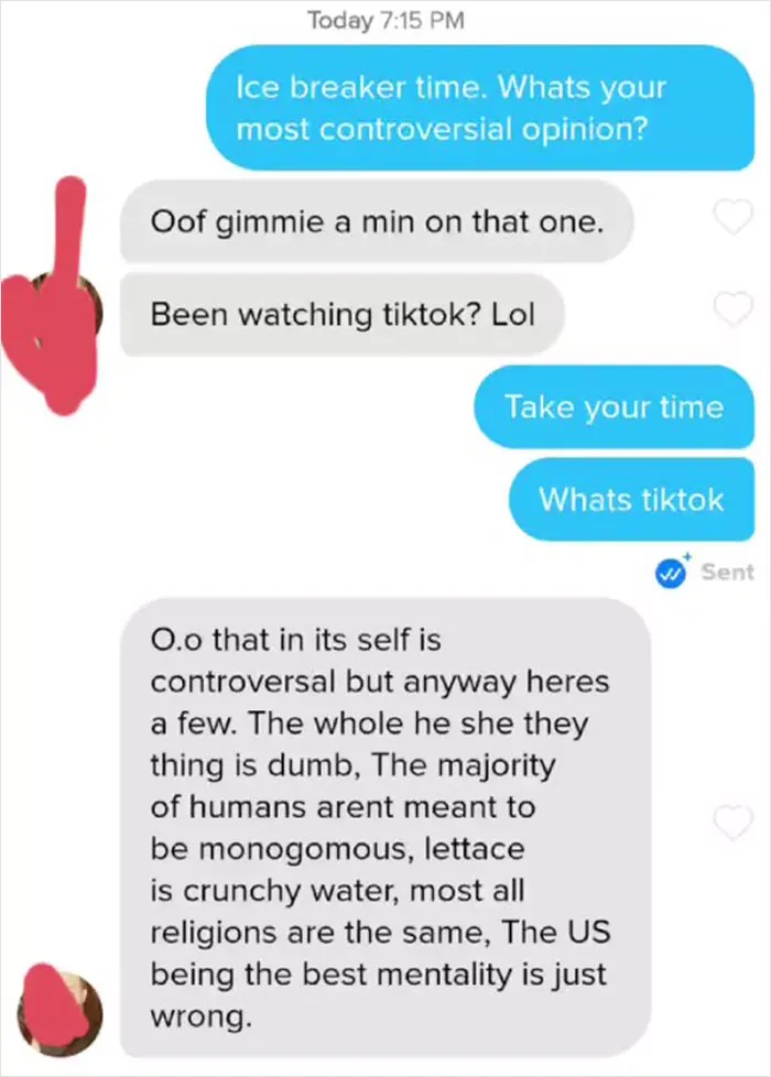 Women Are Saving Time On Dating Apps By Asking For Controversial Opinions As The First Thing And These Are 30 Answers They Got