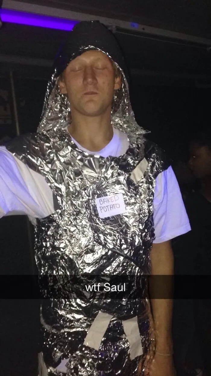 So This Was My Buddies Last Minute Halloween Costume For A Party Last Night