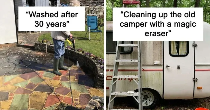 50 Times People Tried Powerwashing Things And The Results Were So Satisfying, They Just Had To Share (New Pics)