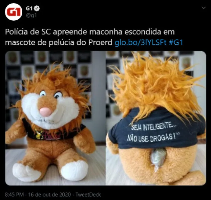 Police Finds Weed Inside Anti-Drugs Mascot