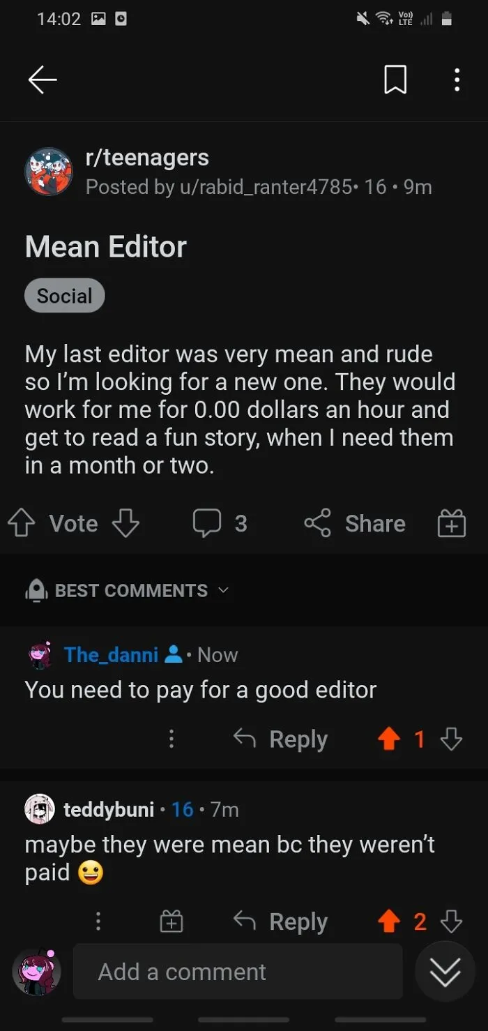 Wants A Free Editor