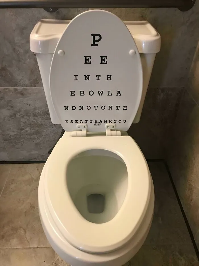 Toilet Lid At The Eye Doctor's Office