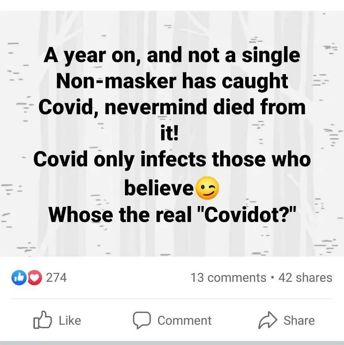 Not One Anti-Masker Has Died!