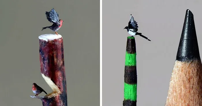 I Carve Tiny Birds Under A Microscope To Make The Outside World Disappear (20 Pics)