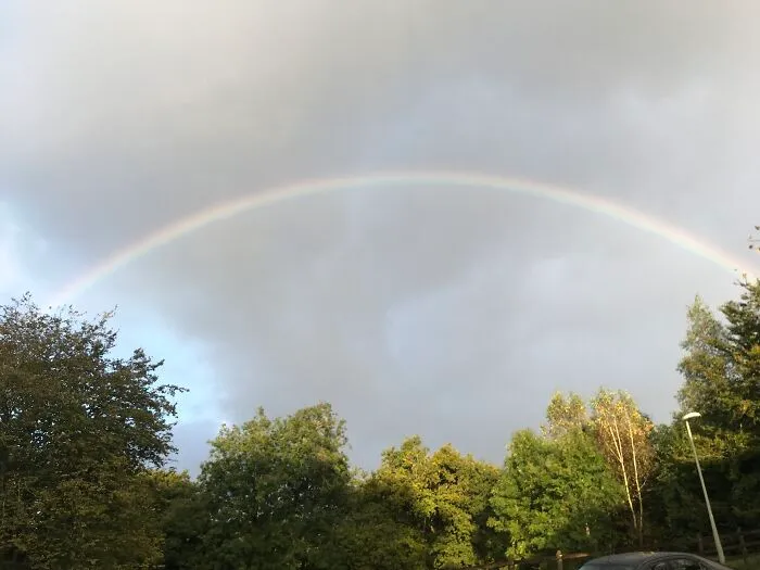 I Did Have Another Photo, But I Couldn’t Find It. The Other Photo It Where The Rainbow Looks Like It Was Coming Out Of A Cloud, Here Is This One Anyway