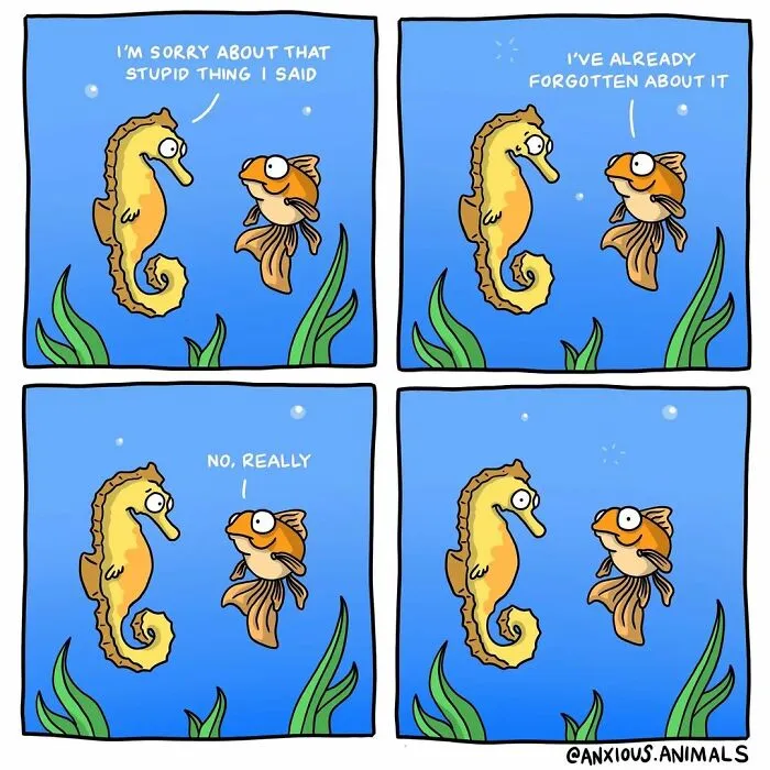 30 Funny And Relatable "Anxious Animals" Comics