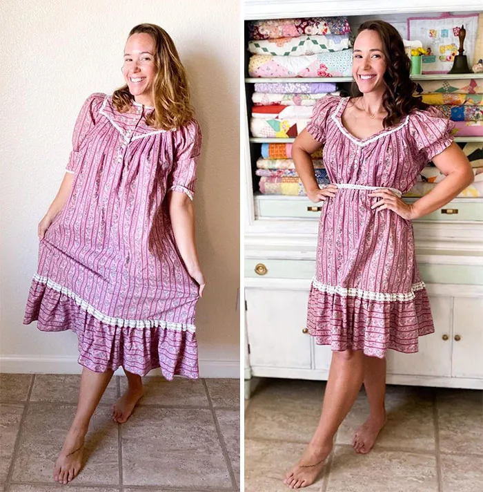Esta mujer modifica ropa de tiendas de 2ª mano para crear nuevos atuendos y aquí tienes 20 de sus mejores creaciones (Nuevas imágenes)