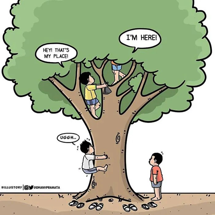 Trying To Climb As High As Possible In A Tree