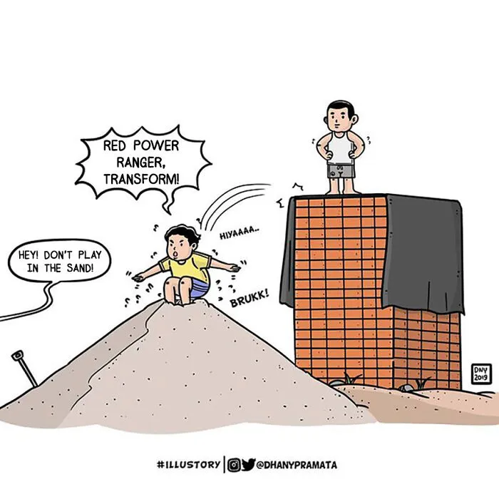 Jumping On A Pile Of Sand