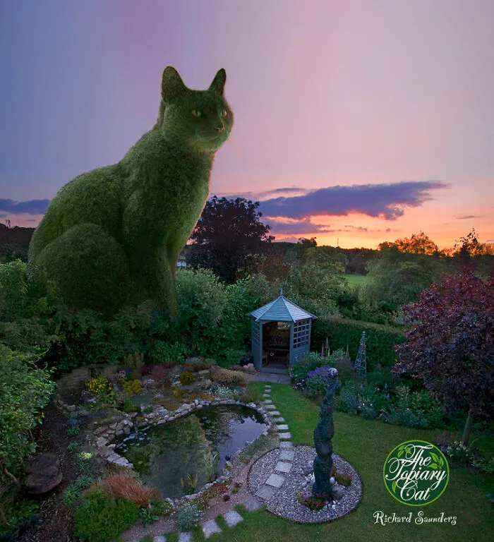 This 75-Year-Old Artist Creates Edits Of Bushes In Honor Of His Deceased Cat